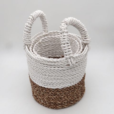 Natural Seagrass Storage Basket Set