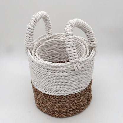 Natural Seagrass Storage Basket Set