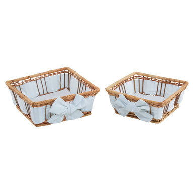 Natural Lined Fern Basket Set