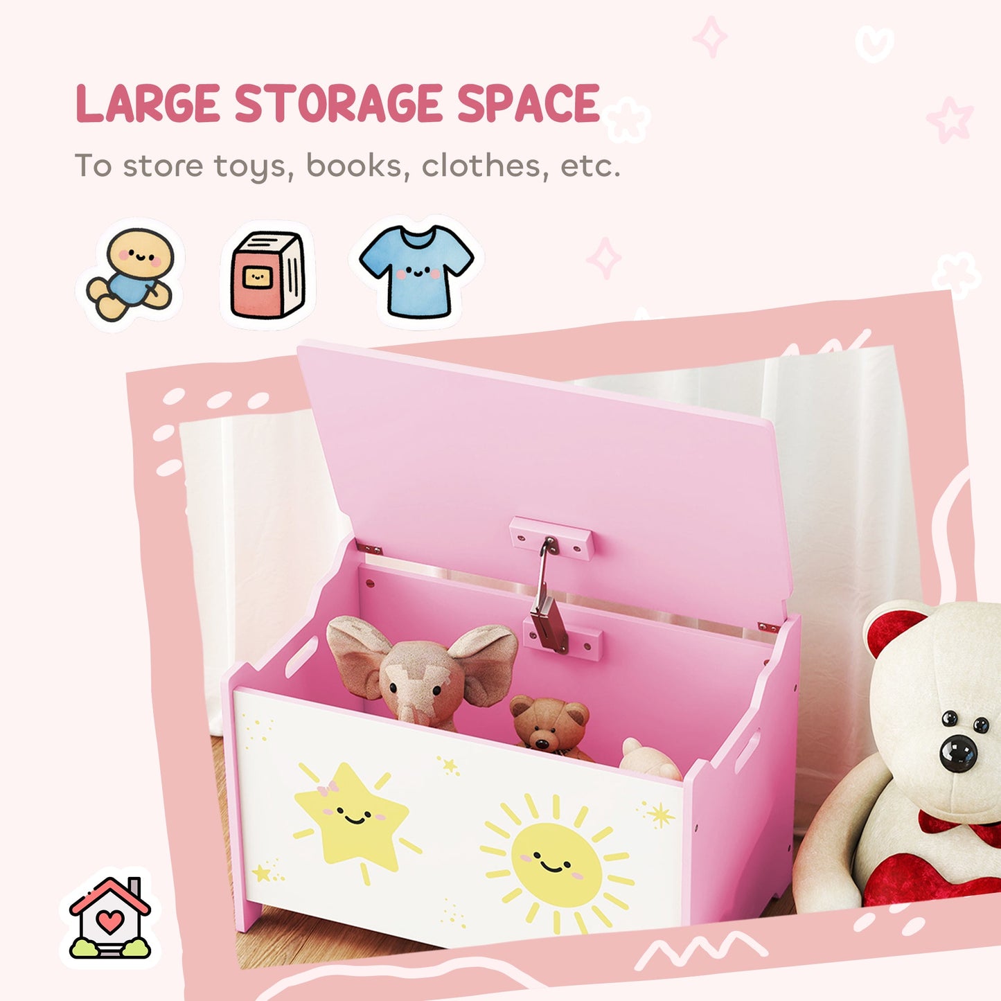 AIYAPLAY Pink Toy Box