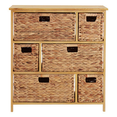 Storage Unit with 6 Water Hyacinth Drawers | Padstow