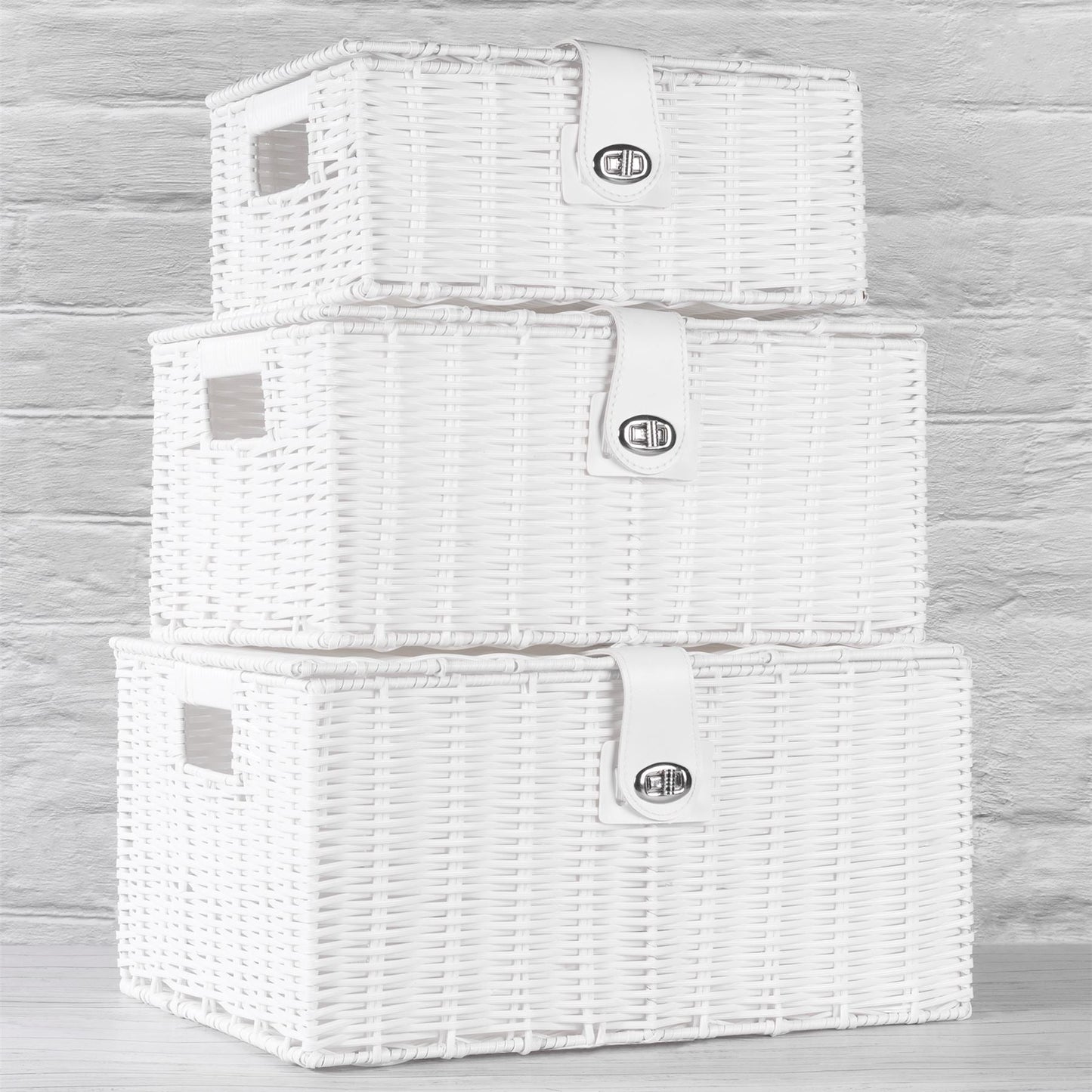White Woven Storage Baskets |M&W