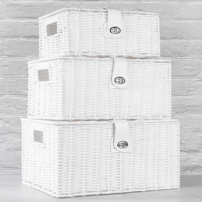 White Woven Storage Baskets |M&W