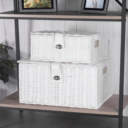 White Woven Storage Baskets |M&W