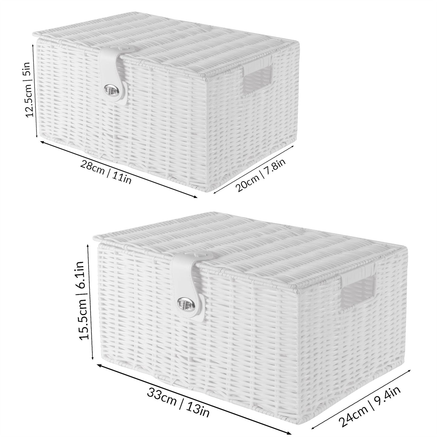 White Woven Storage Baskets |M&W