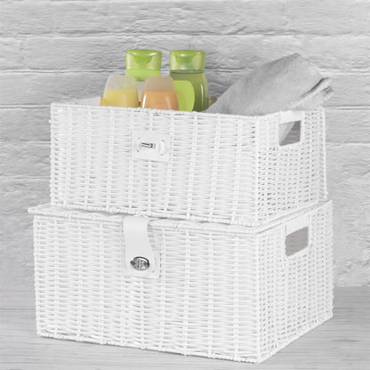White Woven Storage Baskets |M&W