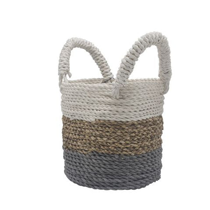 Soft Grey Seagrass Storage Basket Set