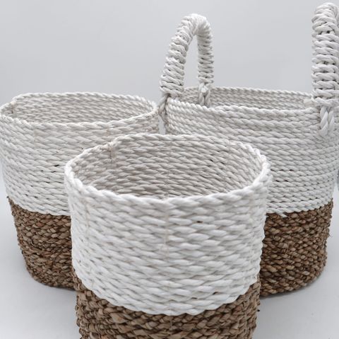 Natural Seagrass Storage Basket Set