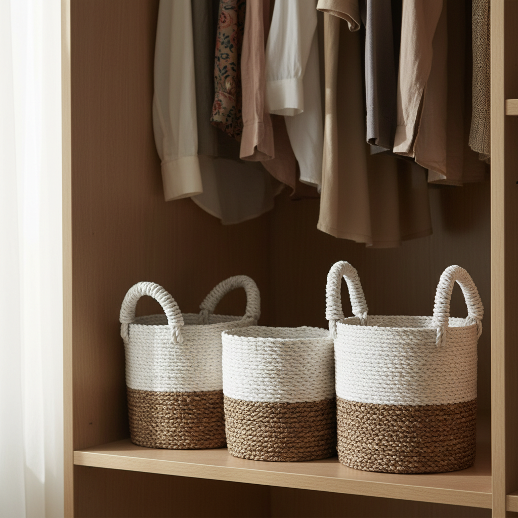 Natural Seagrass Storage Basket Set