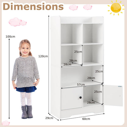 5-Cubby Bookshelf with 2 Storage Cabinets