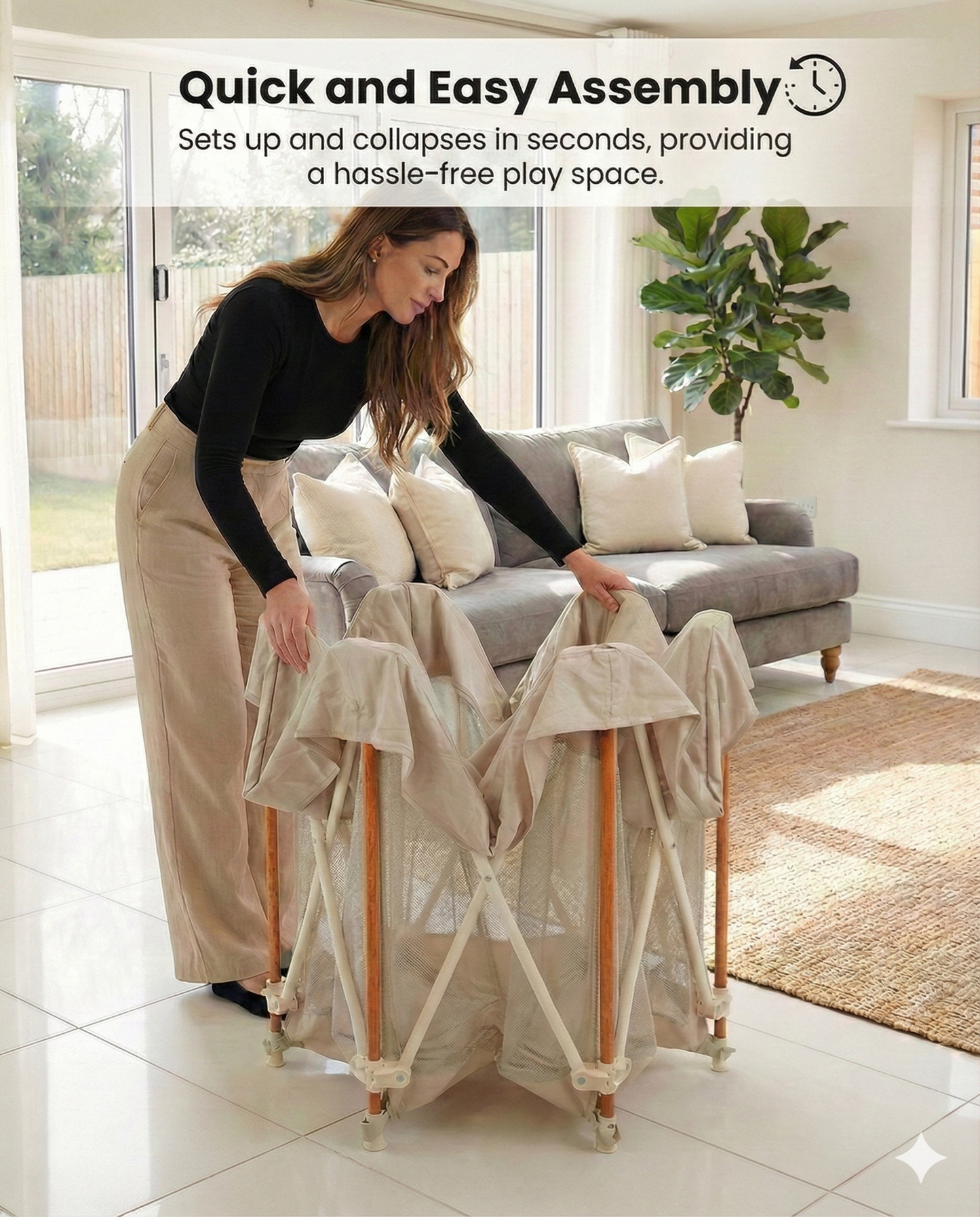 JOY Foldable Playpen - Beige