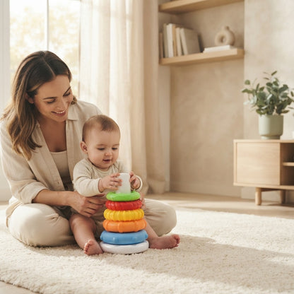 Baby's Colourful Stacking Rings Early Development Sensory Toy