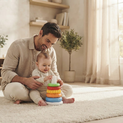 Baby's Colourful Stacking Rings Early Development Sensory Toy