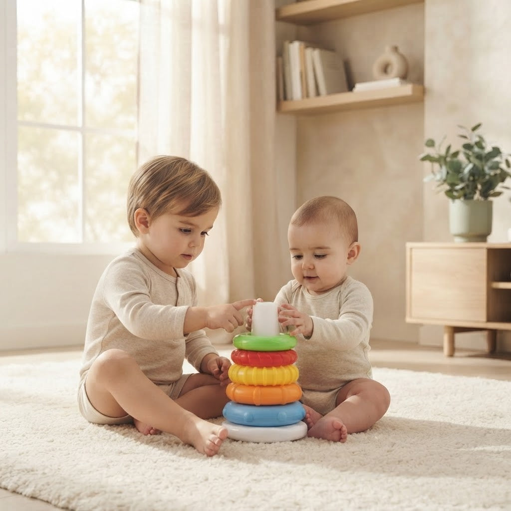Baby's Colourful Stacking Rings Early Development Sensory Toy