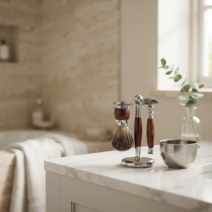 Eco Bath London Rose Wood Shaving Set