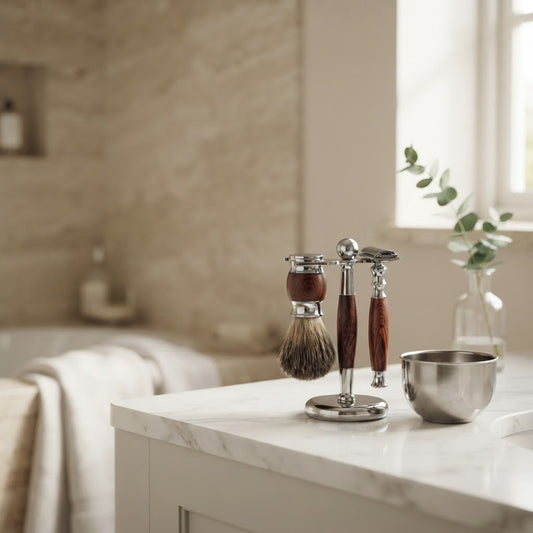 Eco Bath London Rose Wood Shaving Set
