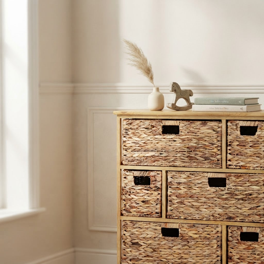 Storage Unit with 6 Water Hyacinth Drawers | Padstow