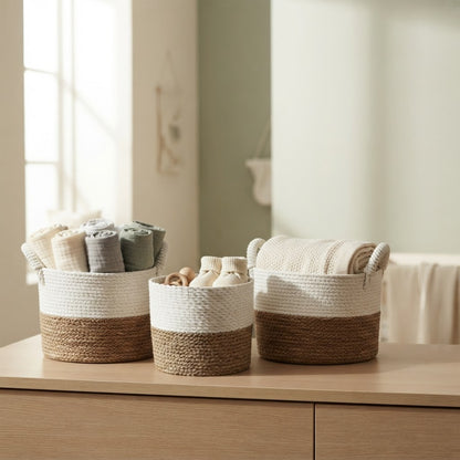 Natural Seagrass Storage Basket Set