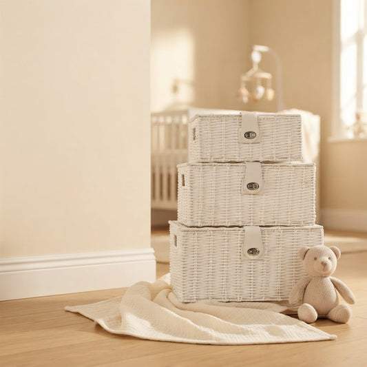 White Woven Storage Baskets |M&W