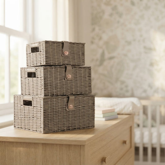 Grey Woven Storage Baskets |M&W