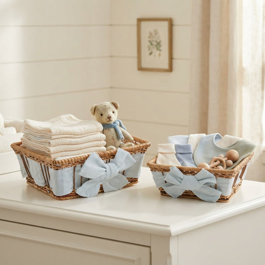 Natural Lined Fern Basket Set