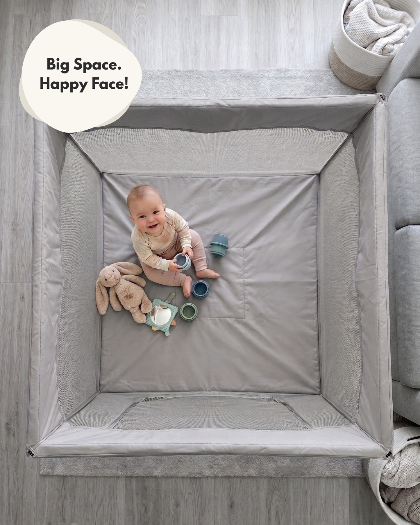 JOY Collapsible Playpen - Grey