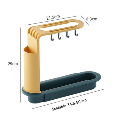 2 PCS Sink Telescopic Storage Drain Rack (Blue)