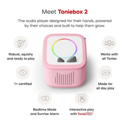 Tonies Toniebox 2 Play Set Including Paw Patrol Chase Tonie, Tonieplay Game & Tonieplay Controller - Cloud Pink