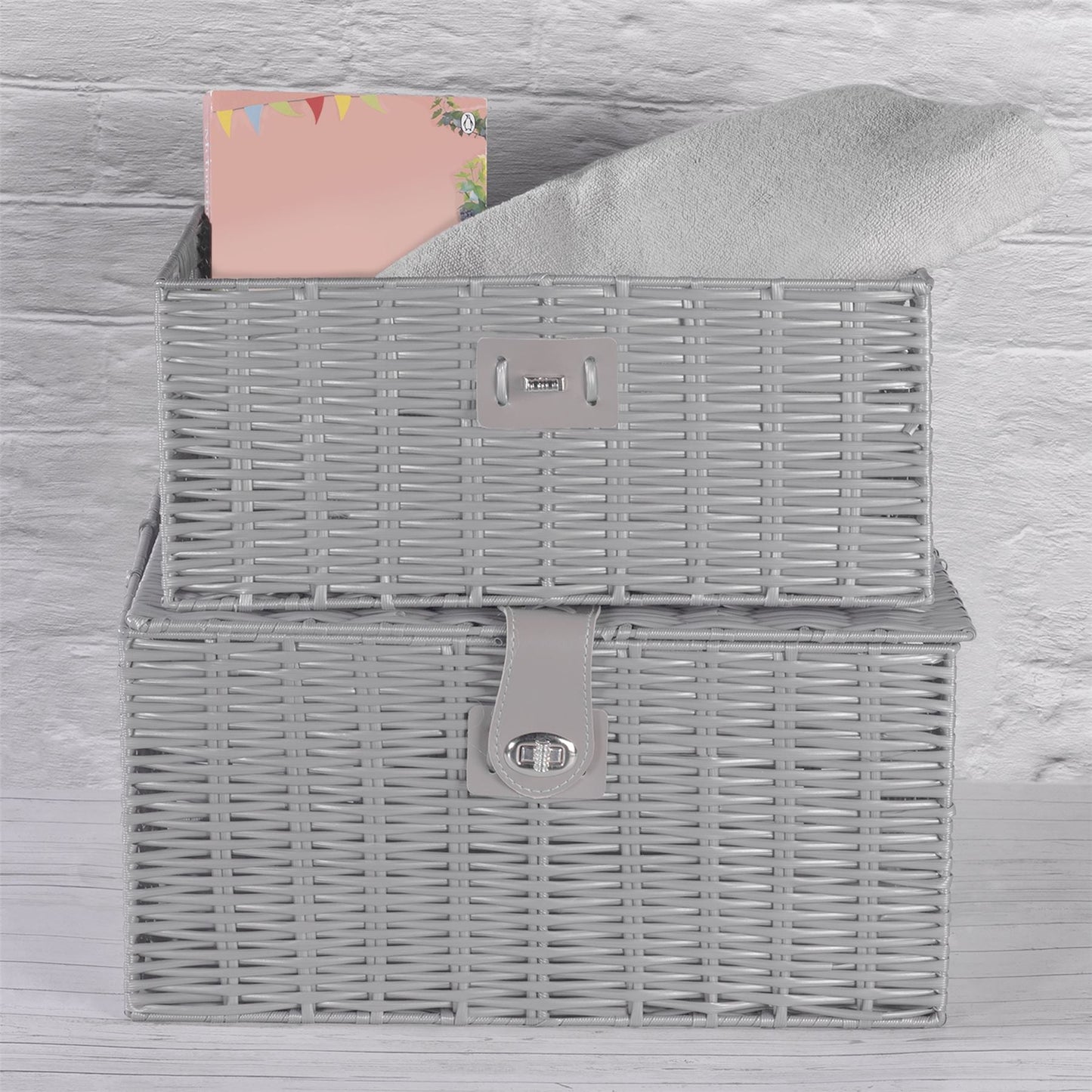 Grey Woven Storage Baskets |M&W
