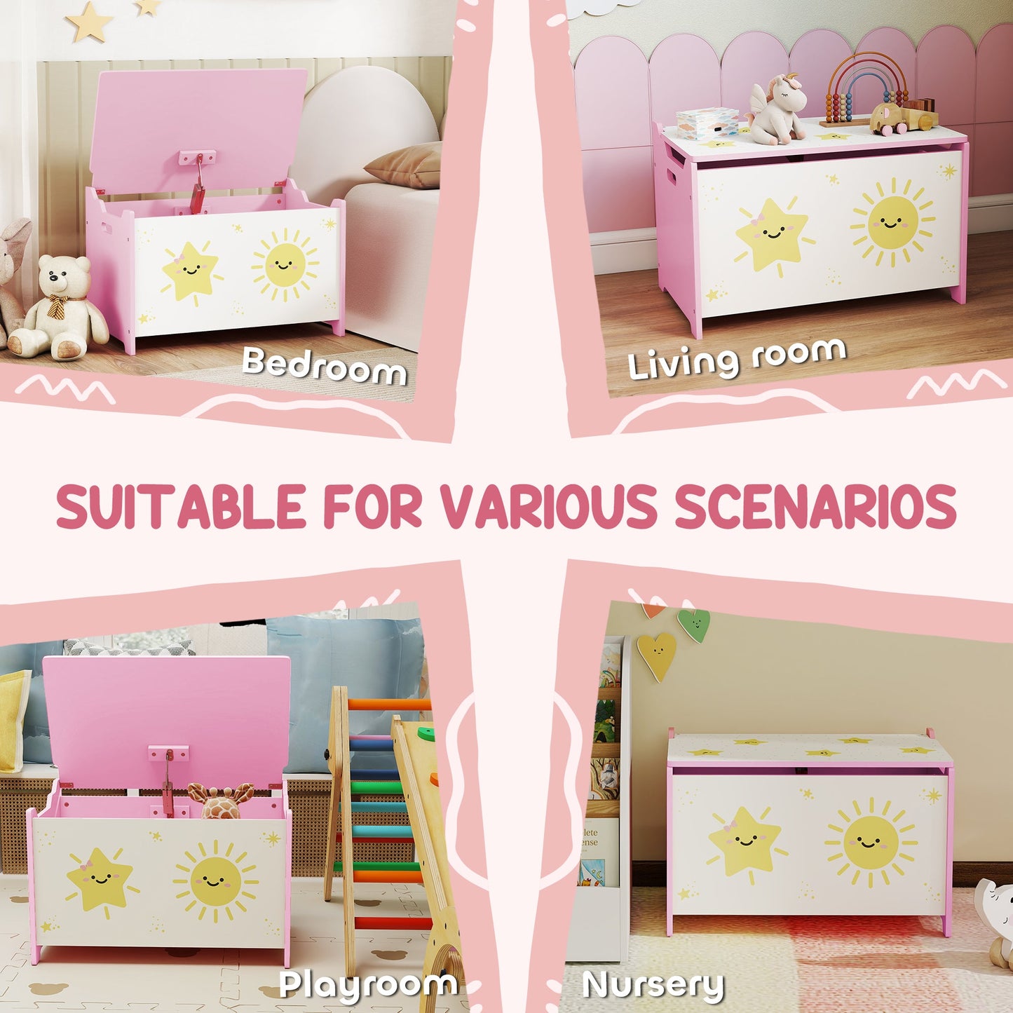 AIYAPLAY Pink Toy Box