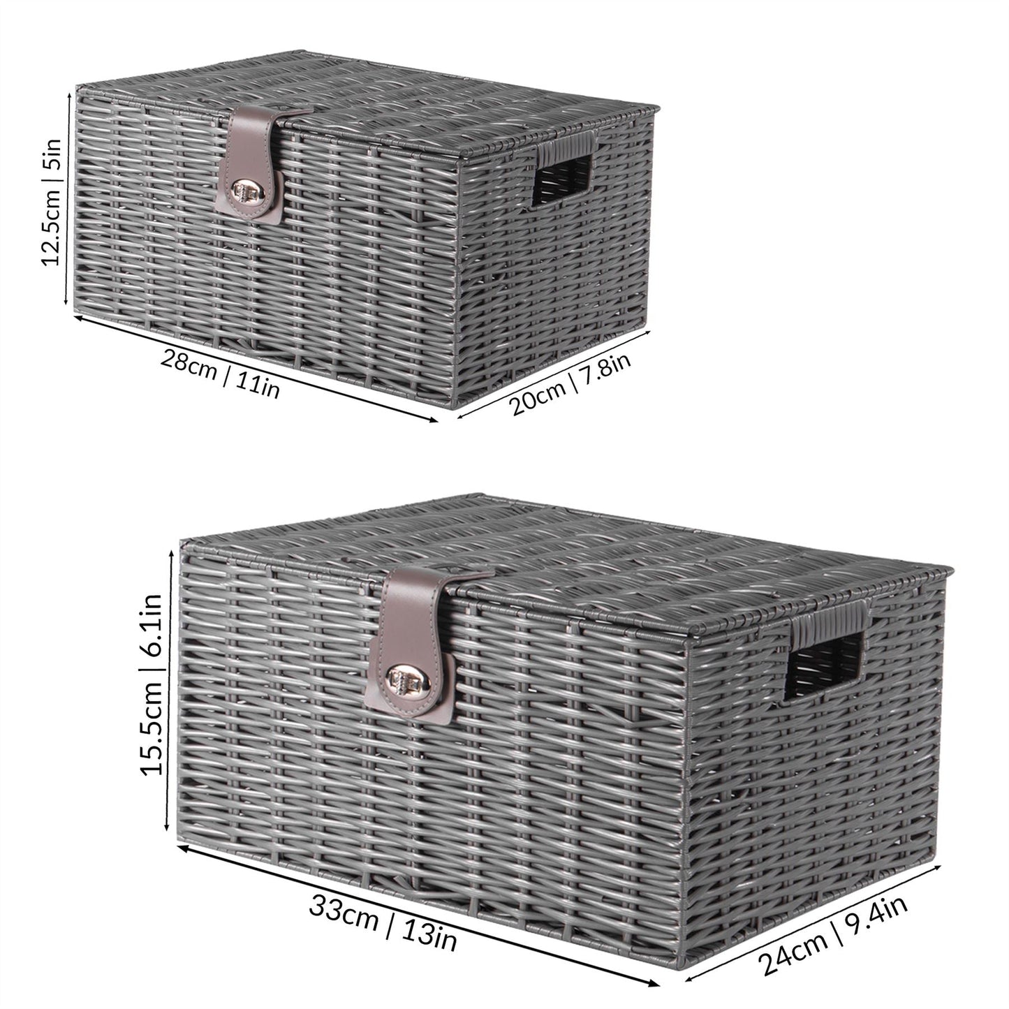 Grey Woven Storage Baskets |M&W